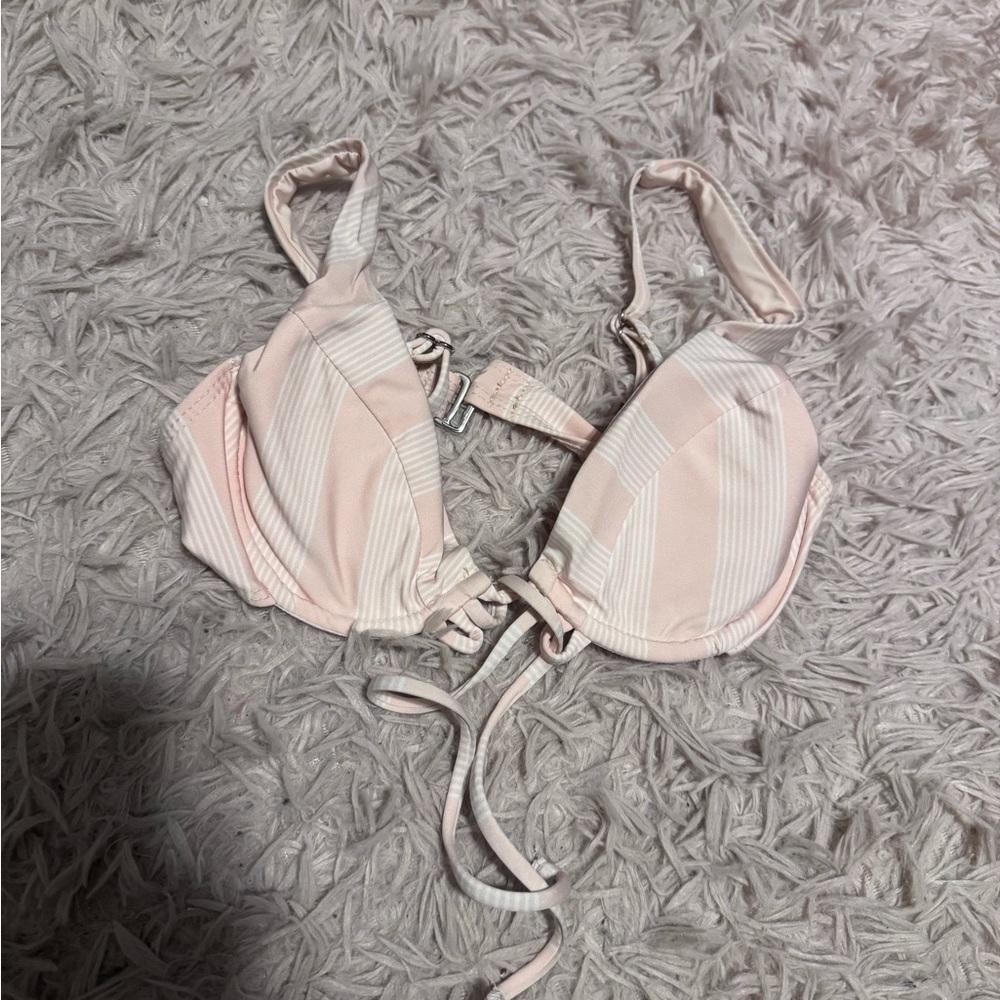 Splendid Peach and Cream Bikini Top